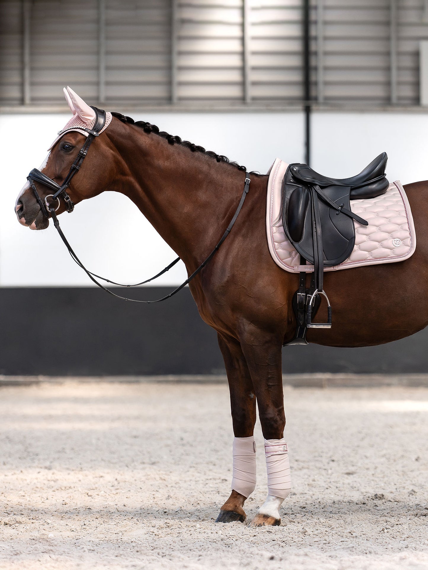 PS of Sweden - Holiday Dazzling Metallic Dressage Saddlepad & Polos Set - Marshmallow Pink