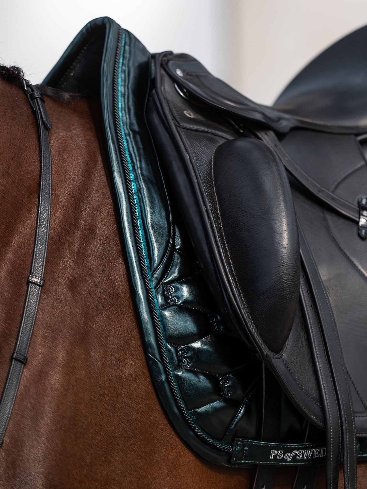 PS of Sweden - Holiday Dazzling Metallic Dressage Saddlepad & Polos Set - Mystique Green