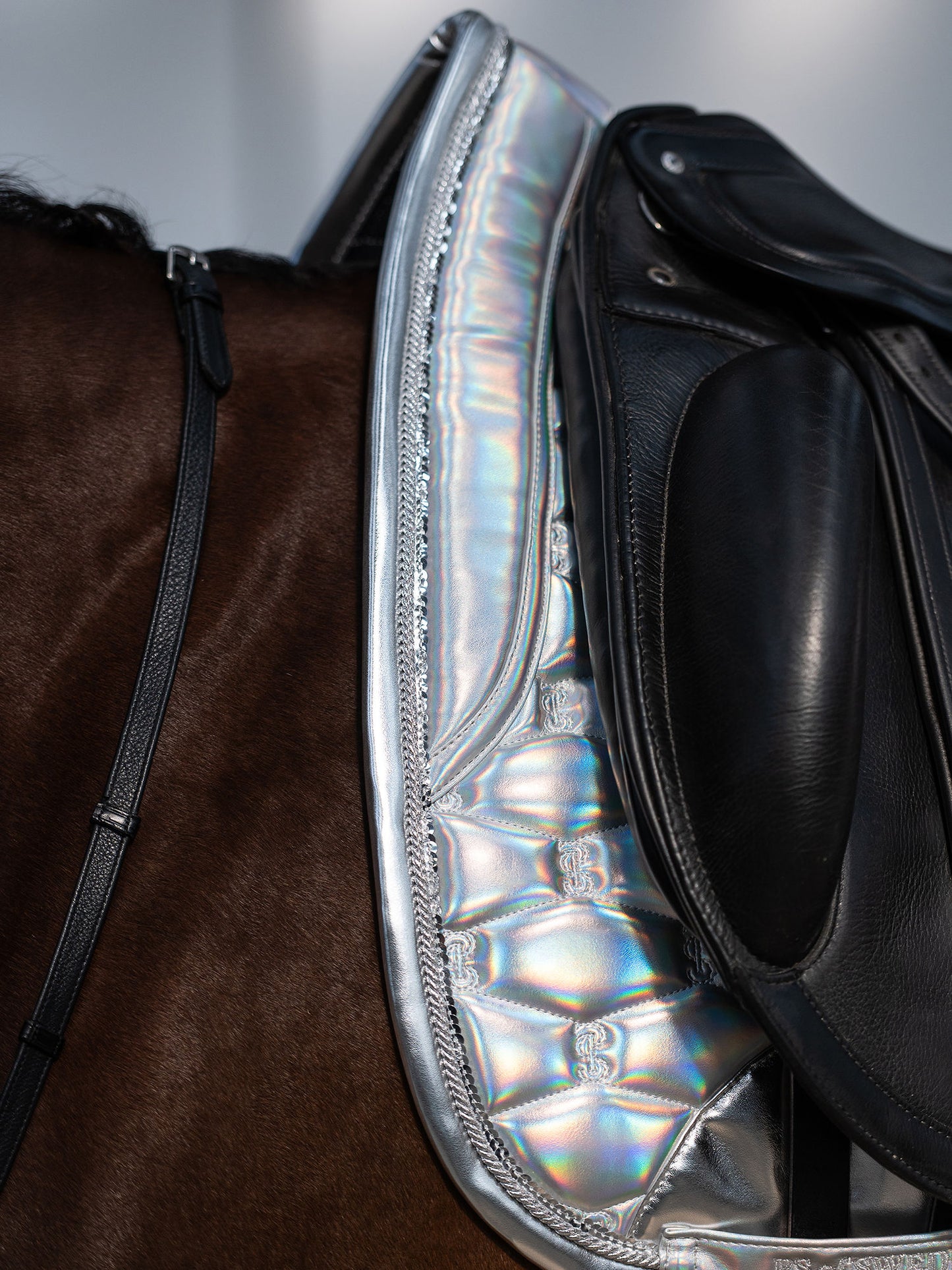 PS of Sweden - Holiday Dazzling Metallic Dressage Saddlepad - Dazzling Silver