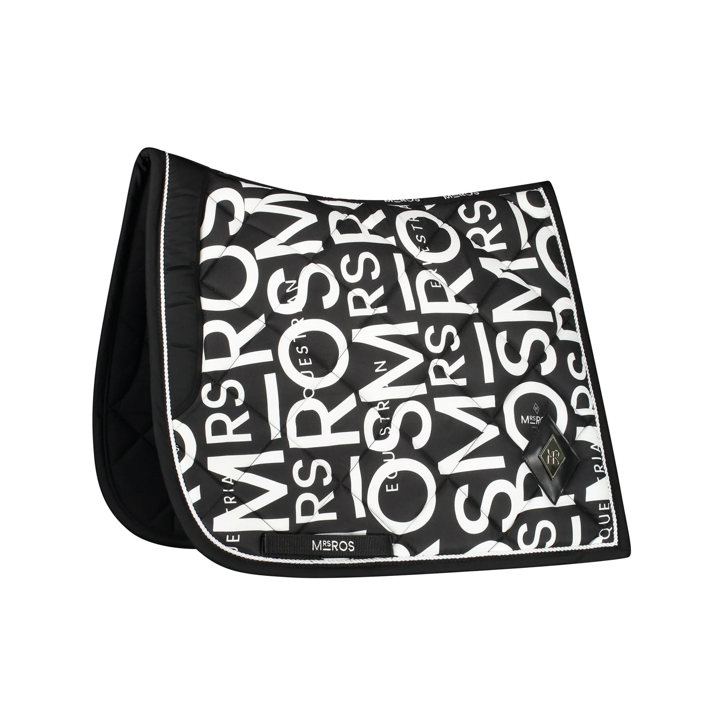 Mrs. Ros - Iconic Dressage Saddlepad - Black/White Print