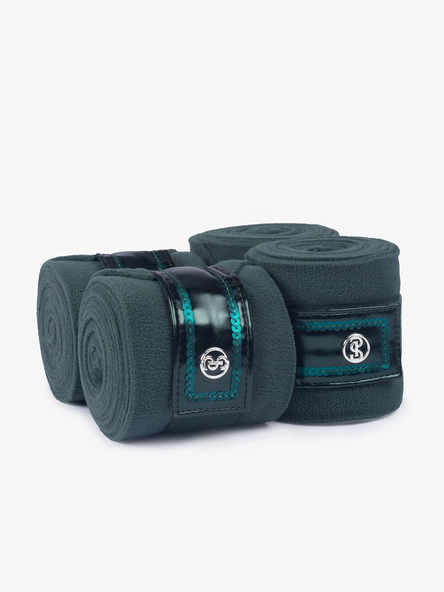 PS of Sweden - Holiday Dazzling Metallic Dressage Saddlepad & Polos Set - Mystique Green