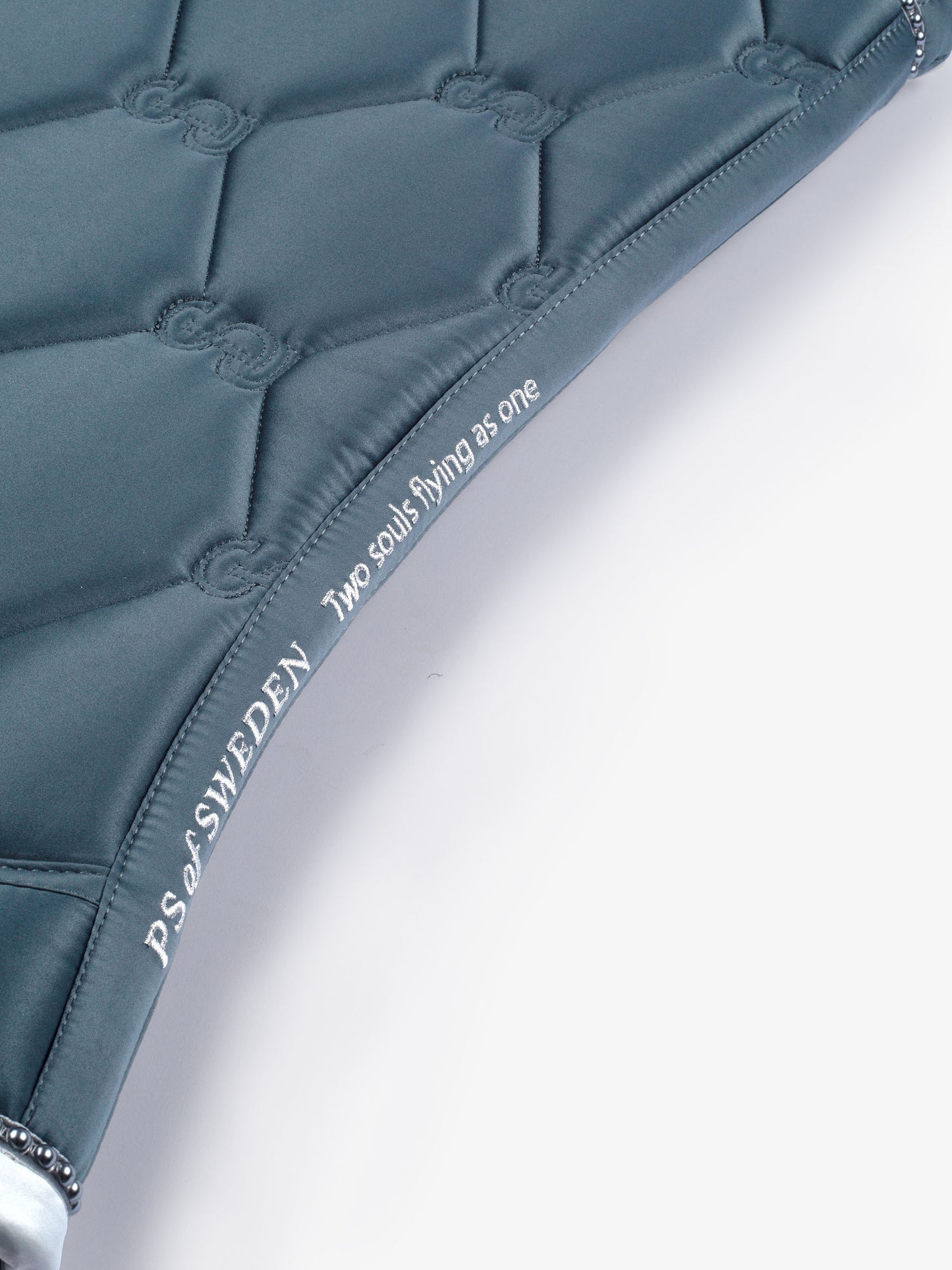 PS of Sweden - Limited Edition Pearl Ruffle Dressage Saddlepad & Bandages Set - Steel Blue
