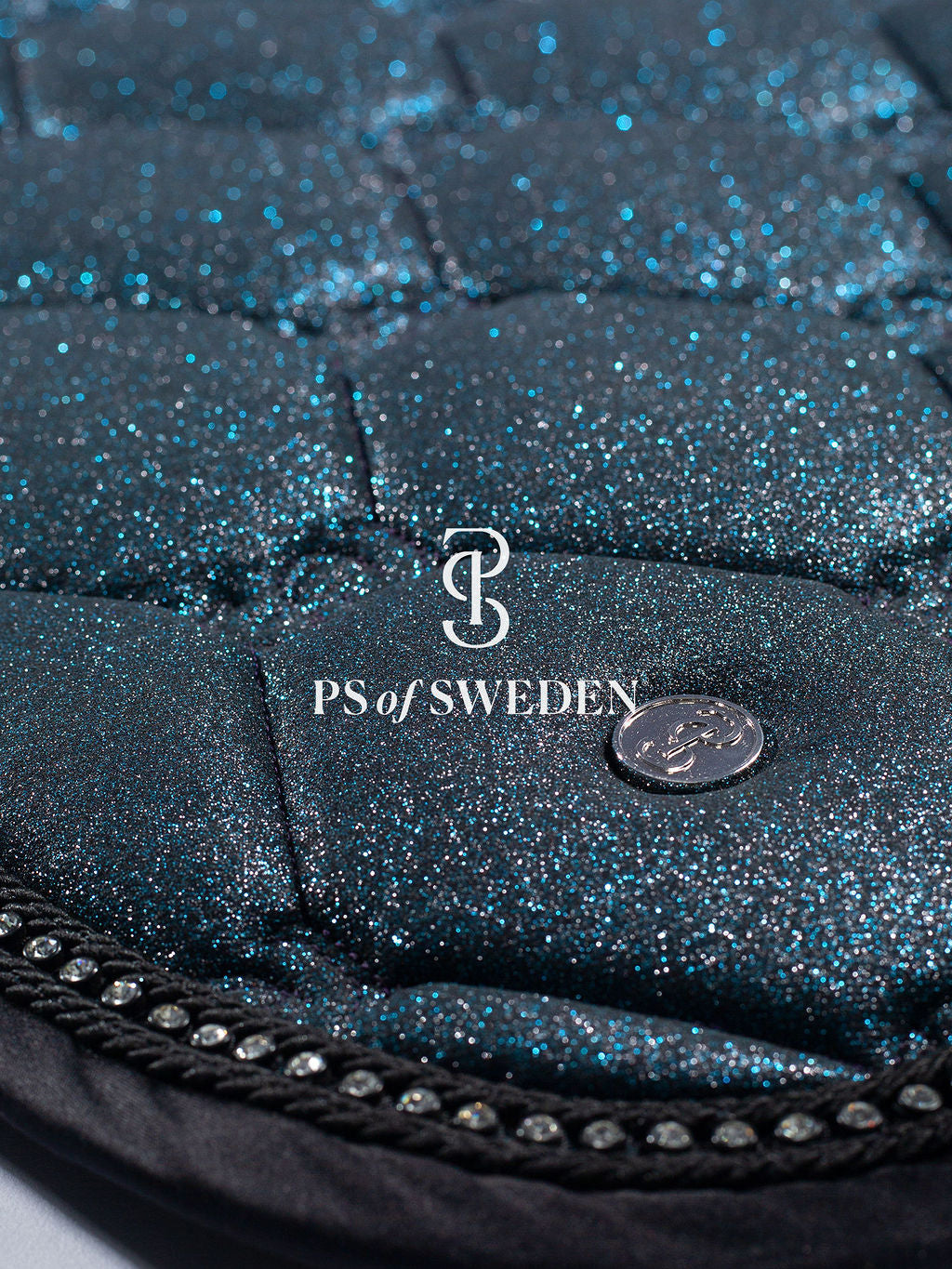 PS of Sweden -  Christmas Stardust - Teal Glitter Saddlepad, Polos & Fly Veil Bundle