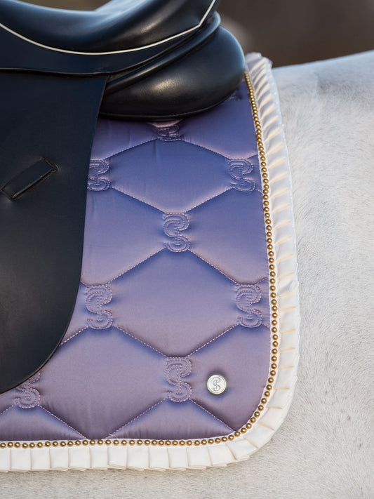 PS of Sweden -  Limited Edition Pearl Ruffle Dressage Saddlepad - Lavender Grey