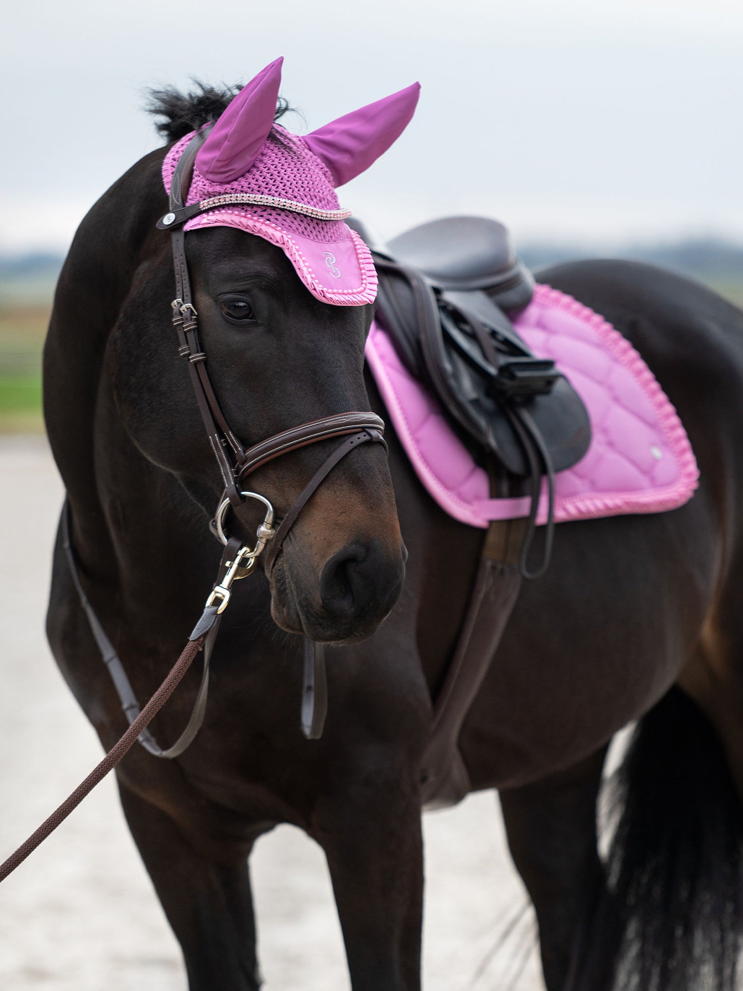 PS of Sweden -  Limited Edition Pearl Ruffle Dressage Saddlepad - Magenta