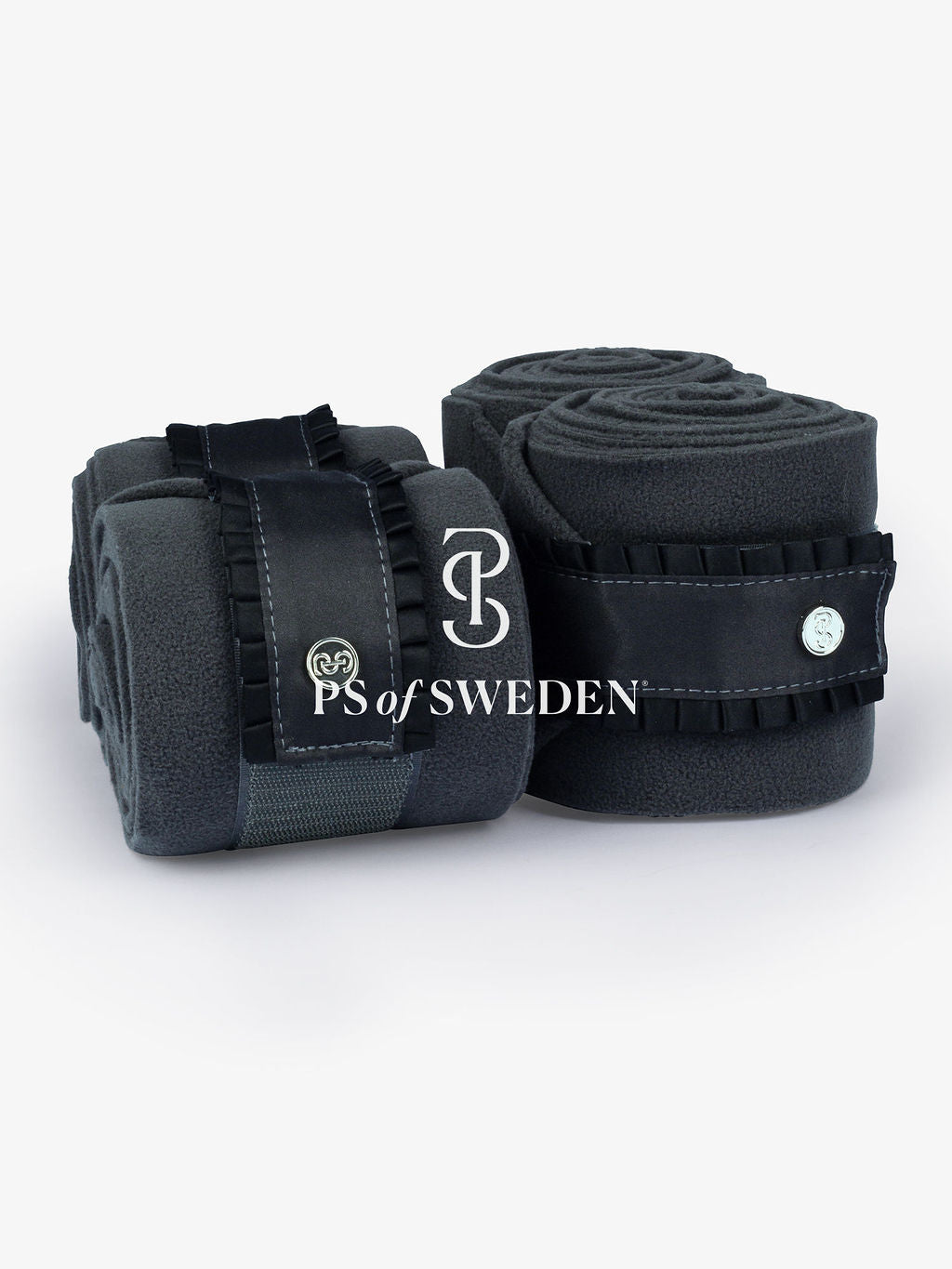 PS of Sweden -  Limited Edition Pearl Ruffle Dressage Saddlepad & Bandages Set - Dark Grey