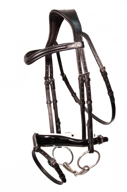 Henry James - Patent Dressage Bridle (White Piped)