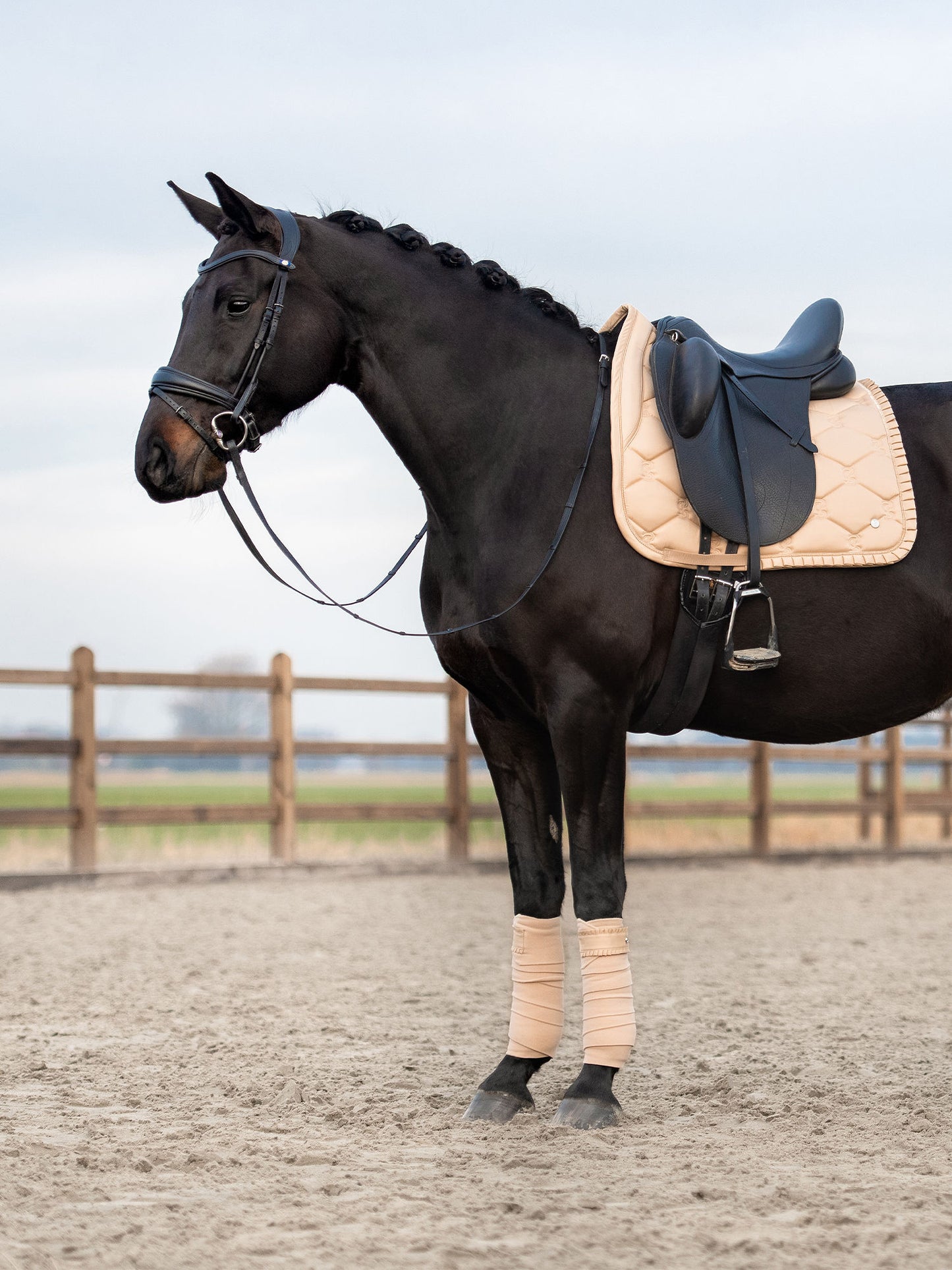 PS of Sweden -  Ruffle Saddlepad - Light Sand Dressage