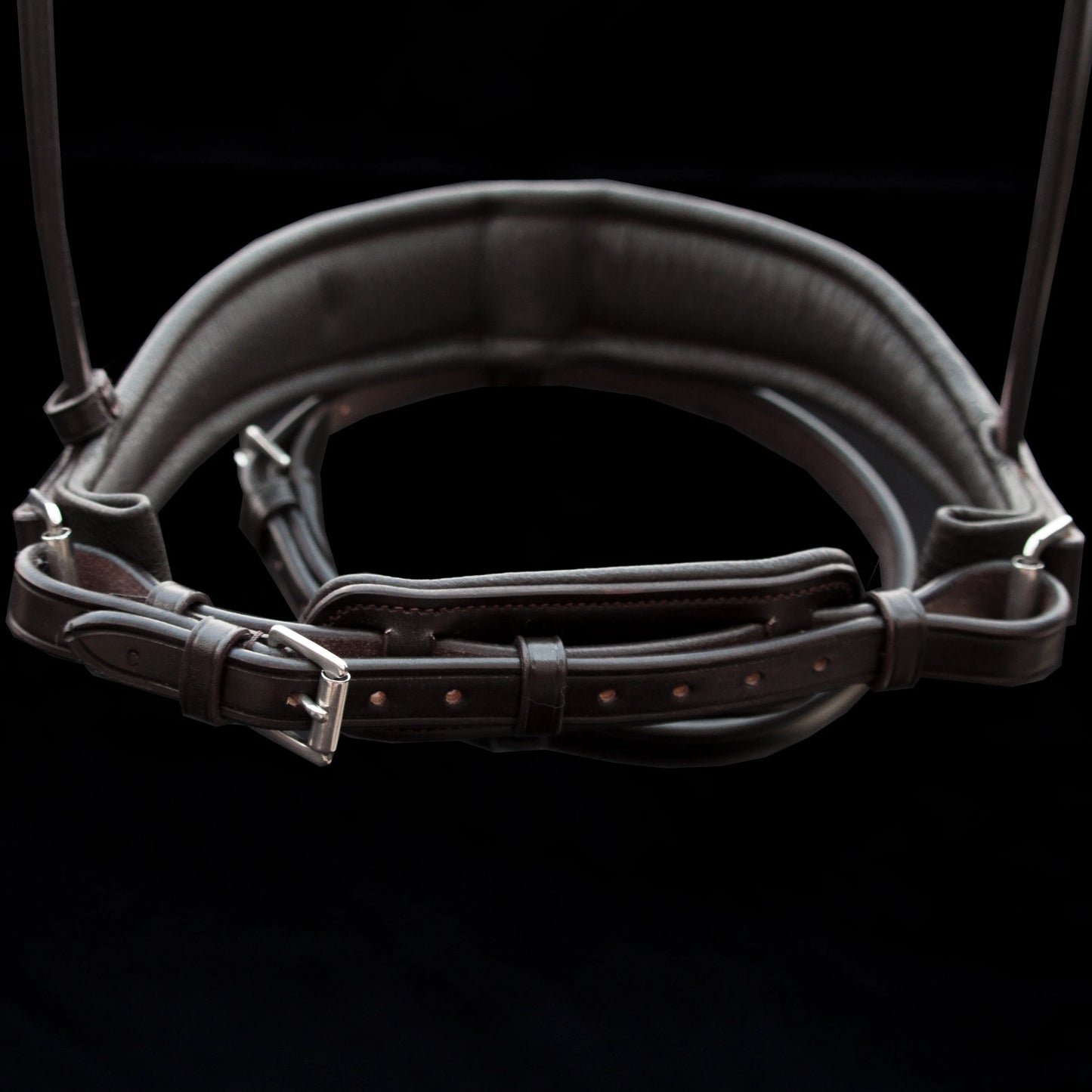 Henry James Saddlery -   Crank Dressage Noseband -  Black Leather