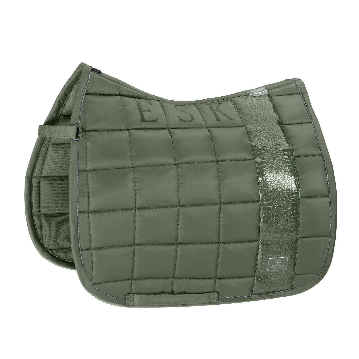 Eskadron Platinum - Glossy Big Square Dressage Saddlepad - Ash Green