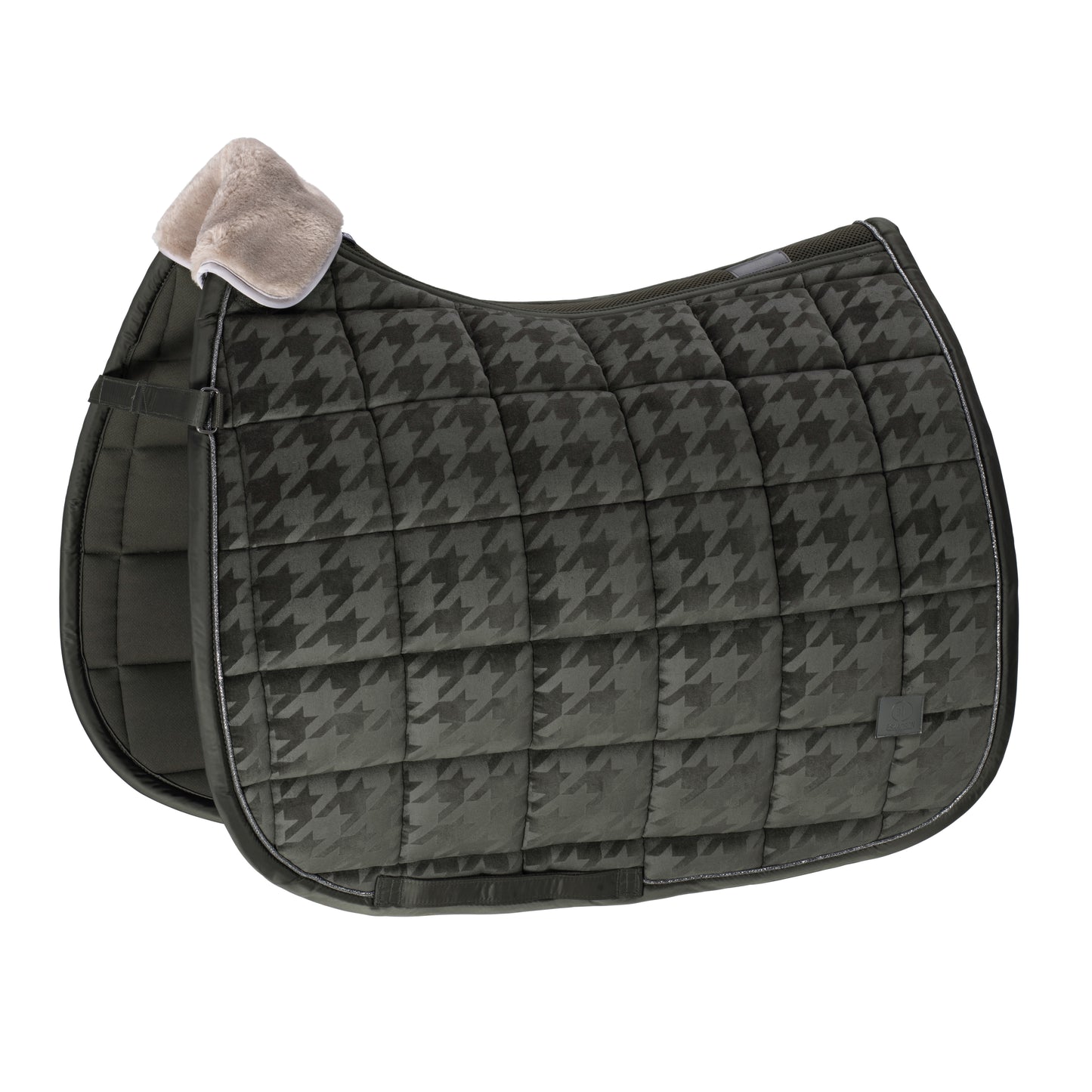 Eskadron Essence - Velvet Stamp Saddlepad  - Houndstooth Dark Olive