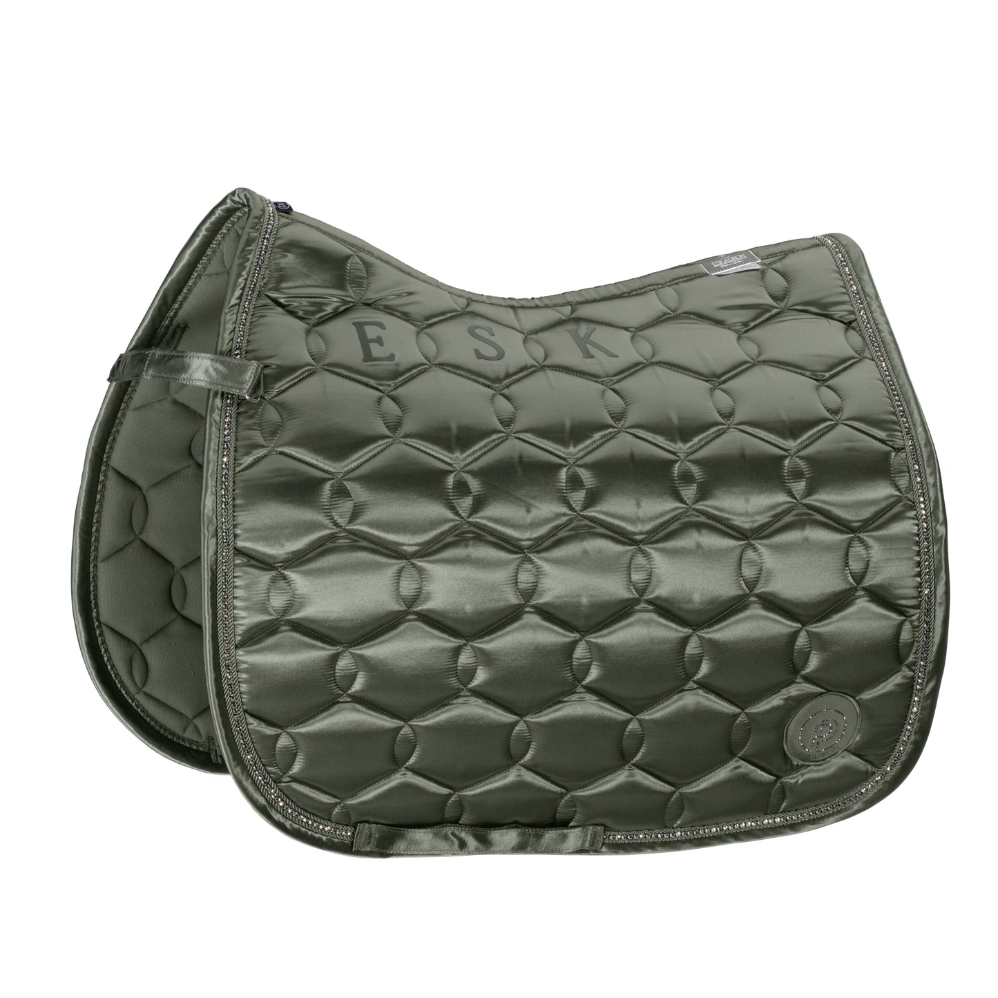 Eskadron Platinum - Satin Crystal Dressage Saddlepad - Ash Green