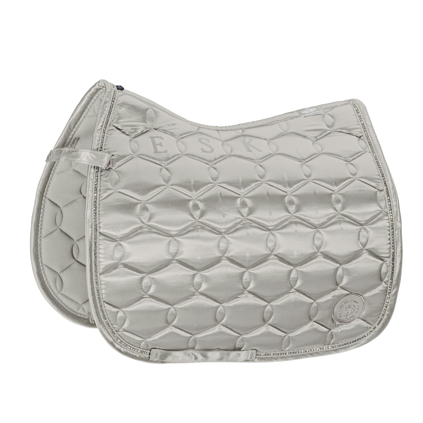 Eskadron Platinum - Satin Crystal Dressage Saddlepad - Pearl Grey