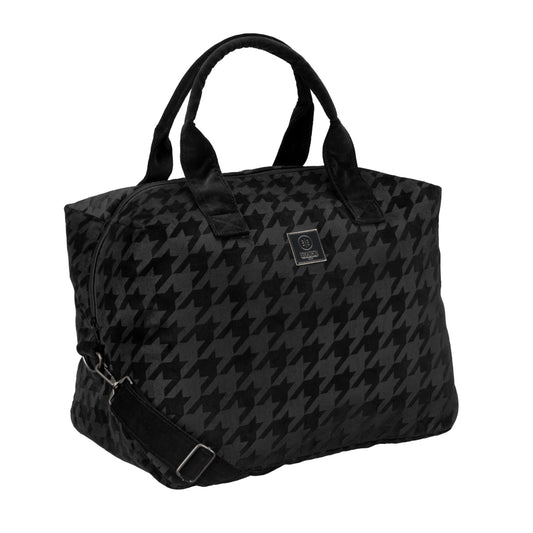 Eskadron Essence - Velvet Stamp Large Accessory Bag -  Black houndstooth